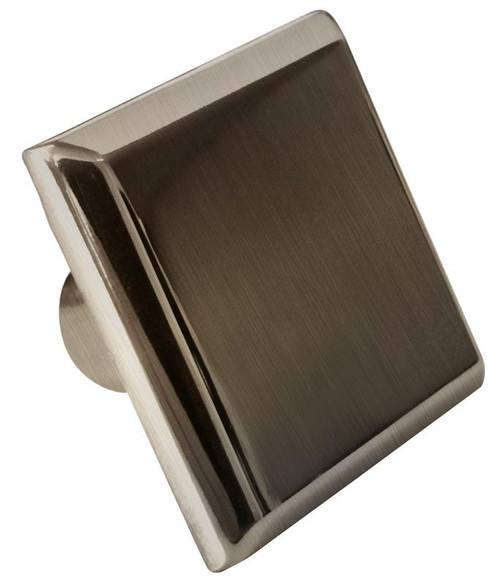 1.20" W Square Brass Cabinet Knob In Brushed Nickel Color (AI-376)