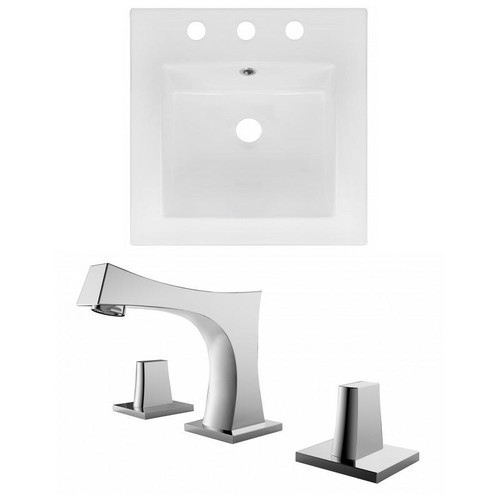 Square Ceramic Vanity Top Set - White (AI-16022)