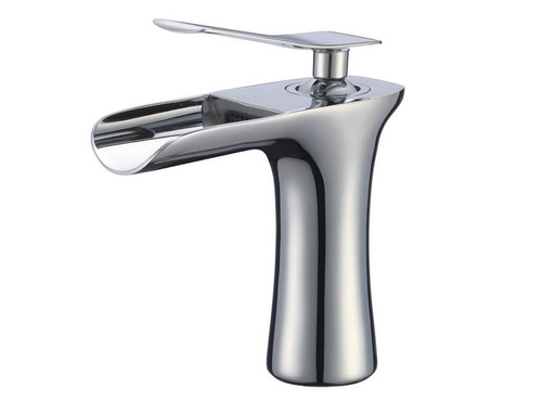 Oval Single Hole Brass Bathroom Faucet - Chrome (AI-16748)