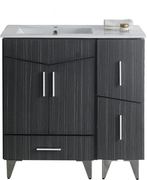 Zen Rectangle Plywood-Melamine Vanity Set - Dawn Grey (AI-18144)