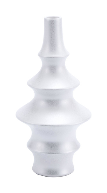 5.3" X 5.3" X 10.8" Pearl White, Ceramic, Medium Bottle (364951)