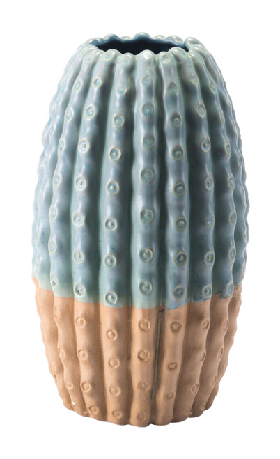7.1" X 7.1" X 12.2" Green, Ceramic, Medium Vase (365058)