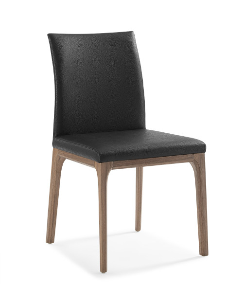 20" X 24" X 35" Black Faux Leather / Metal Dining Chair (370660)