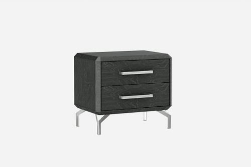 27" X 18" X 24" Grey Stainless Steel Nightstand (370751)