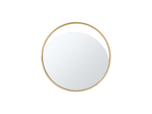 23" X 1.5" X Black Polished Gold Glass Small Round Mirror (372096)
