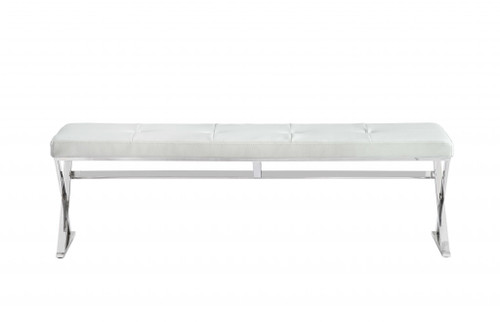 60" X 17" X 18" White Stainless Steel Bench (372144)