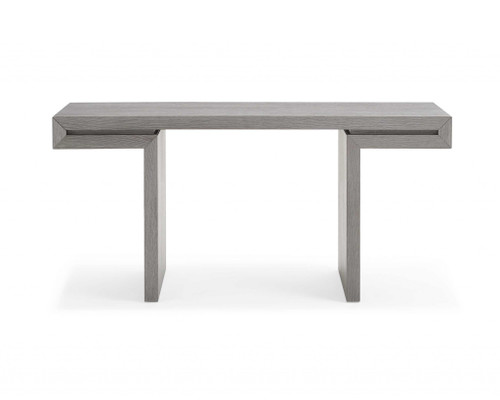 63" X 15" X 35" Grey Oak Veneer Console Table (372161)