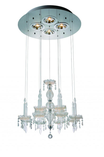26" X 26" X 43" Clear Crystal Glass Pendant Lamp (372254)