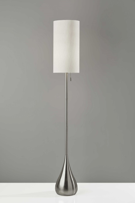 10" X 10" X 68" Brushed Steel Metal Floor Lamp (372483)