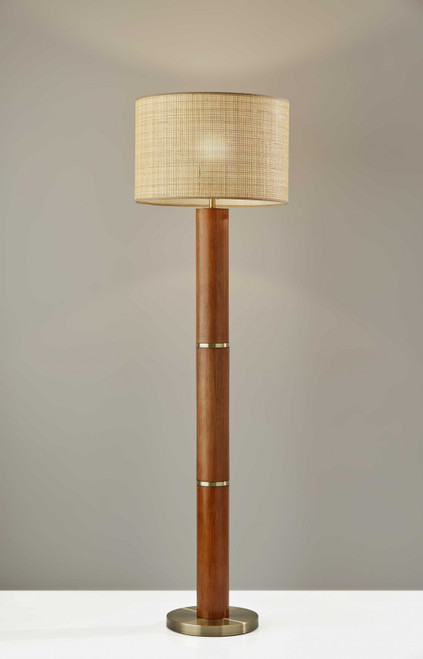 18" X 18" X 62.25" Walnut Wood Floor Lamp (372560)
