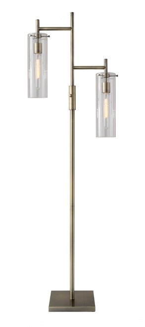 19" X 10" X 64.25" Brass Metal Floor Lamp (372645)
