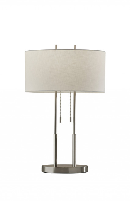 17" X 6.5" X 27" Brushed Steel Metal Table Lamp (372649)