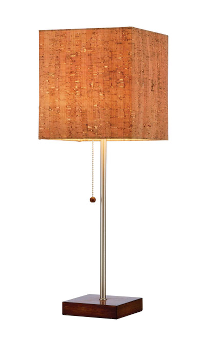 7.5" X 7.5" X 21.5" Walnut Shade Table Lamp (372667)