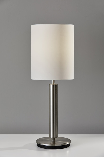 9.75" X 9.75" X 27" Brushed Steel Metal Table Lamp (372692)