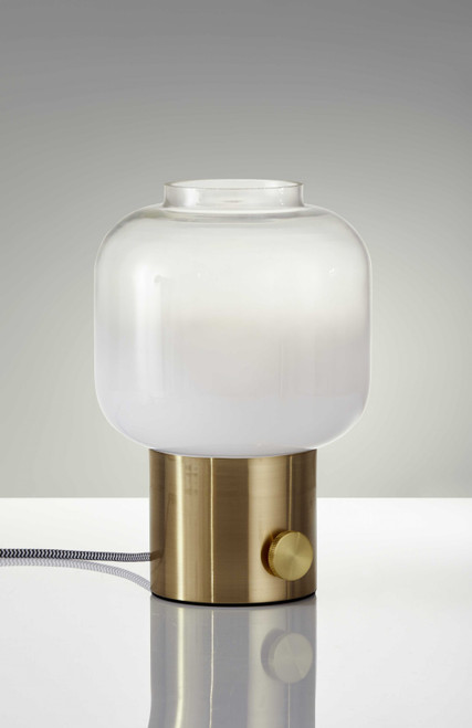 8" X 8" X 12" Brass Glass Table Lamp (372775)