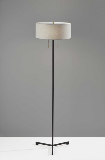 16" X 16" X 60" Black Metal Floor Lamp (372842)