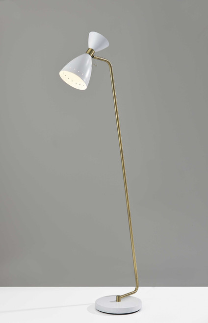 10" X 20.5" X 59" White Metal Floor Lamp (372897)