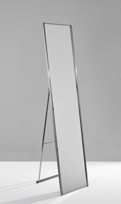 13.5" X 14.5" X 59" Brushed Steel Floor Mirror (372953)