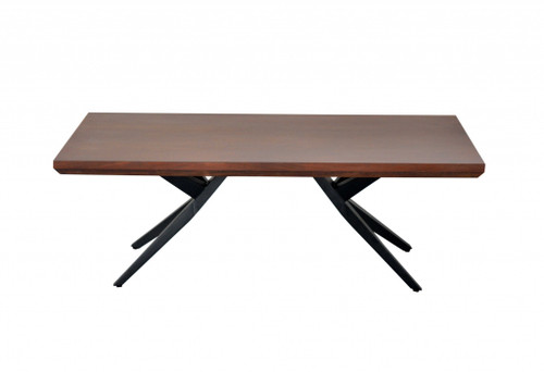24" X 50" X 18" Brown Black Wood Metal Coffee Table (373103)