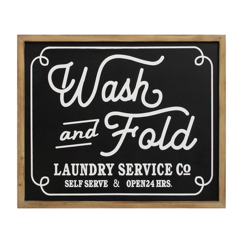 Wash And Fold Vintage Look Wood Framed Wall Art (373148)