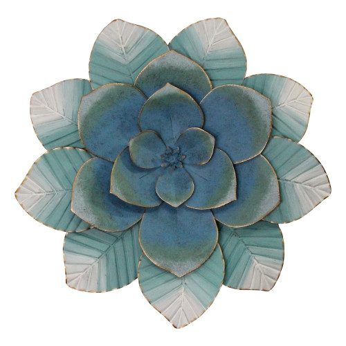 Blue Ombre Metal Flower Wall Decor (373215)