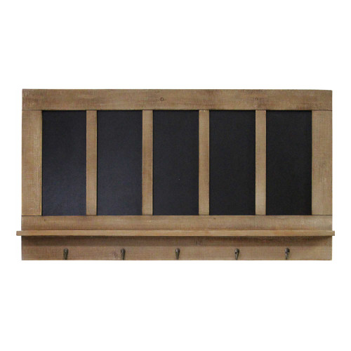 Chalkboard And Wood Wall Hanging With Antiqued Metal Hooks (373276)