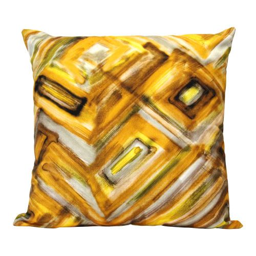 Shades Of Yellow Abstract Design Square Pillow (373360)