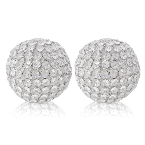 5" X 5" X 5" Silver Iron & Cristal Spheres (Set Of 2) (373745)