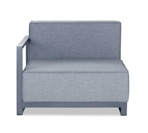 29" X 37" X 41" Gray Acrylic Modular Left Arm Chair (374153)