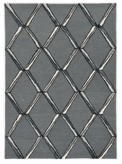 144" X 180" Charcoal Or Silver Wool Or Viscose Rug (374987)