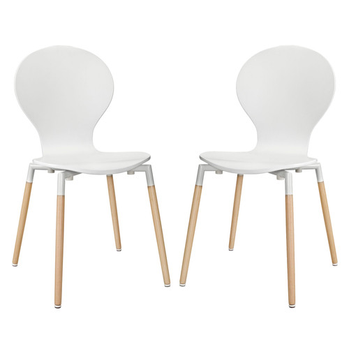 Path Dining Chair Set Of 2 EEI-1368-WHI