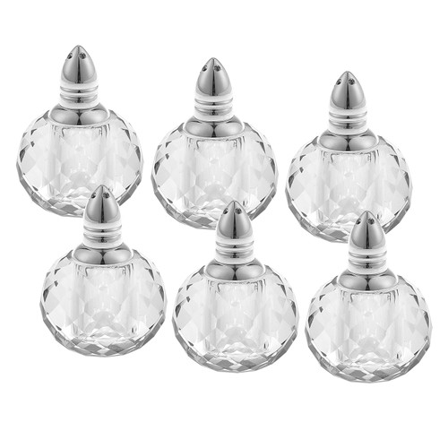 Individual Silver Crystal Zendra Design Salt & Peppers - Gift Boxed 6 Pc Set (375762)