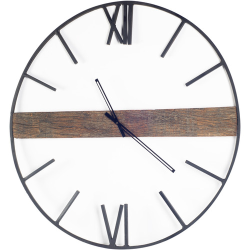 36" Round Oversize Industrial Stylewall Clock W Roman Numerals At 6 And 12 O Clock (376237)