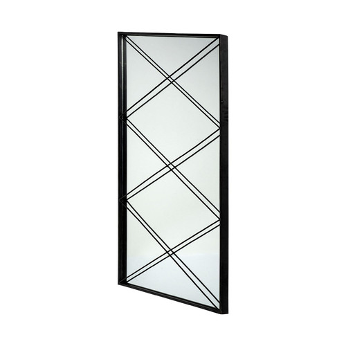 Rectangular Black Metal Frame Wall Mirror (376438)