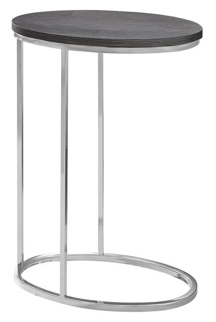 Oval Grey With Chrome Metal Accent Table (376500)