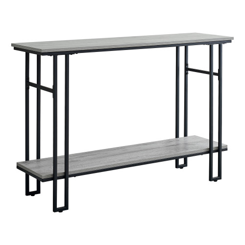 48" Rectangular Greywithblack Metal Hall Console Accent Table (376511)