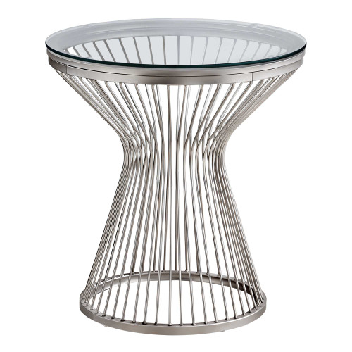 Stainless Steel With Tempered Glass Accent Table (376553)