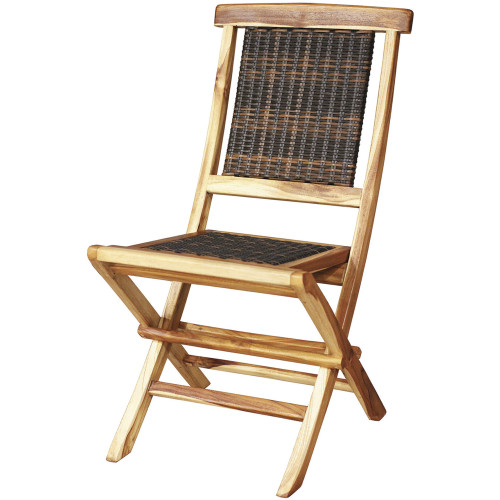 Compact Teak Folding Chair Wrattan In Natural Finish (376783)