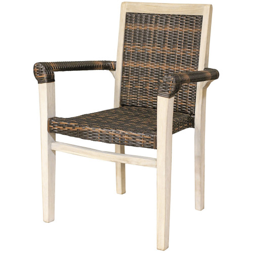 Compact Teak Arm Chair Wrattan In Driftwood Finish (376786)