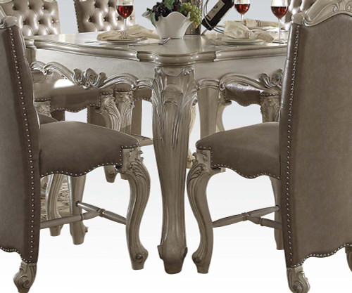 Bone White Wooden Top With Decorative Base With Oversized Scrolled Feet Counter Height Table (376938)