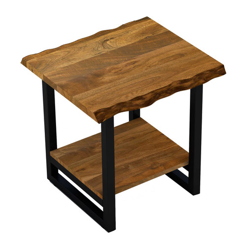 Modern Rustic Live Edge Acacia Wood End Table (379800)