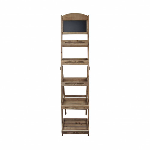 Rustic 5 Tier Ladder Shelving Unit With Chalkboard (379841)
