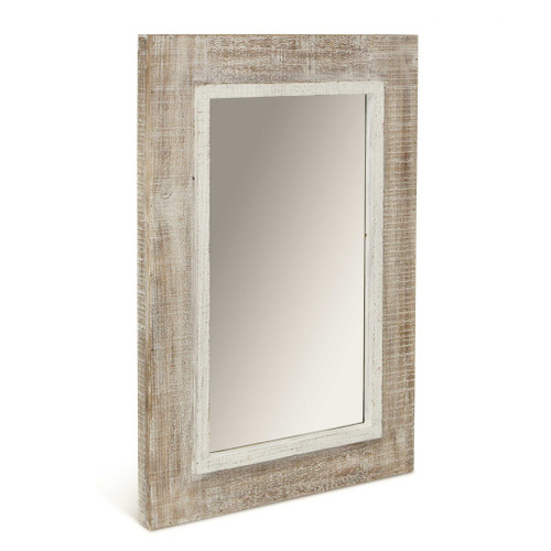 Rectangular Rustic White Wash Finish Wall Mirror (379850)