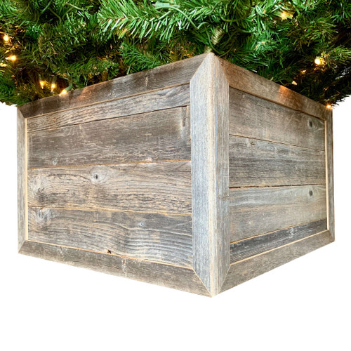 23" Square Natural Weathered Gray Christmas Tree Collar (379884)