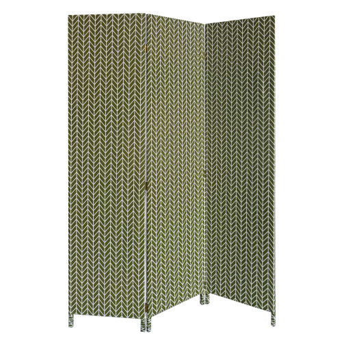 3 Panel Green Soft Fabric Finish Room Divider (379909)