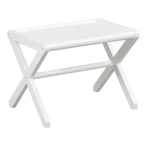 White Finish Solid Wood Bench (380055)