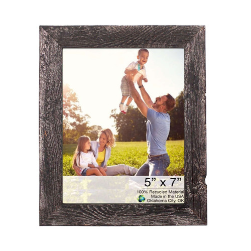 9"X10" Rustic Smoky Black Grey Picture Frame (380359)