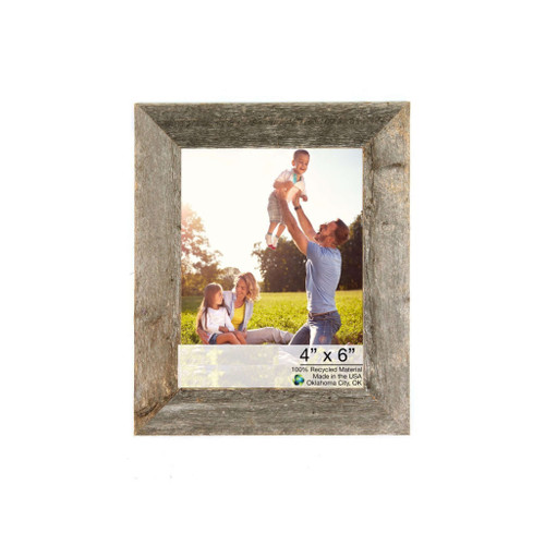 7"X8" Natural Weathered Grey Picture Frame With Easel Backs (380363)