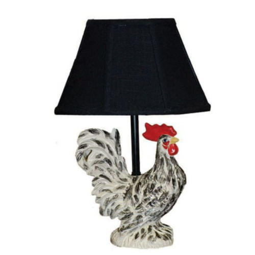 Black And White Rooster Accent Lamp (380487)
