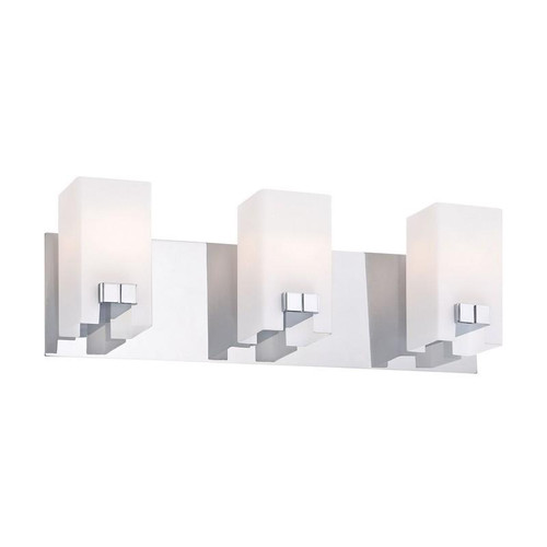Gemelo 3 Light Vanity In Chrome And White Opal Glass (BV3323-10-15)